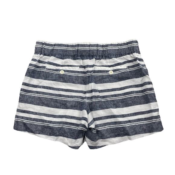 Athleta Women Size 6 Linen Shorts Striped Casual 4" Inseam Drawstring 60-50 - Picture 2 of 8